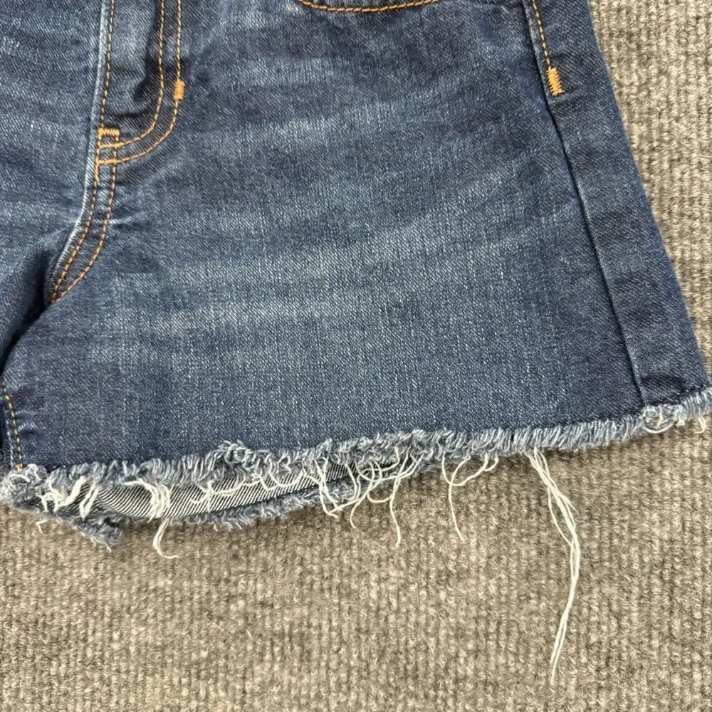 Old Navy Girls Denim Cut Off Jean Shorts Size 7 HIgh Rise Adjustable Waist